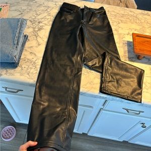 Faux leather black pants